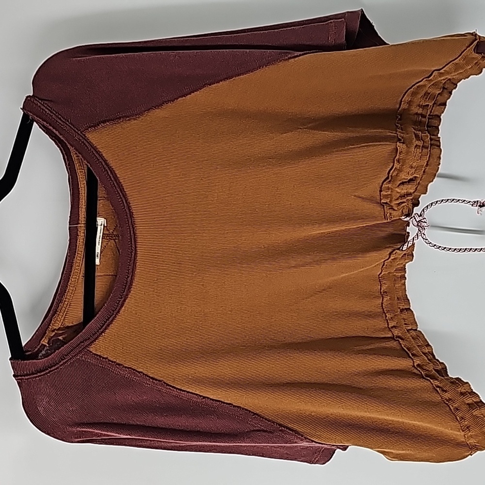 We The Free Burgundy and Mustard Top